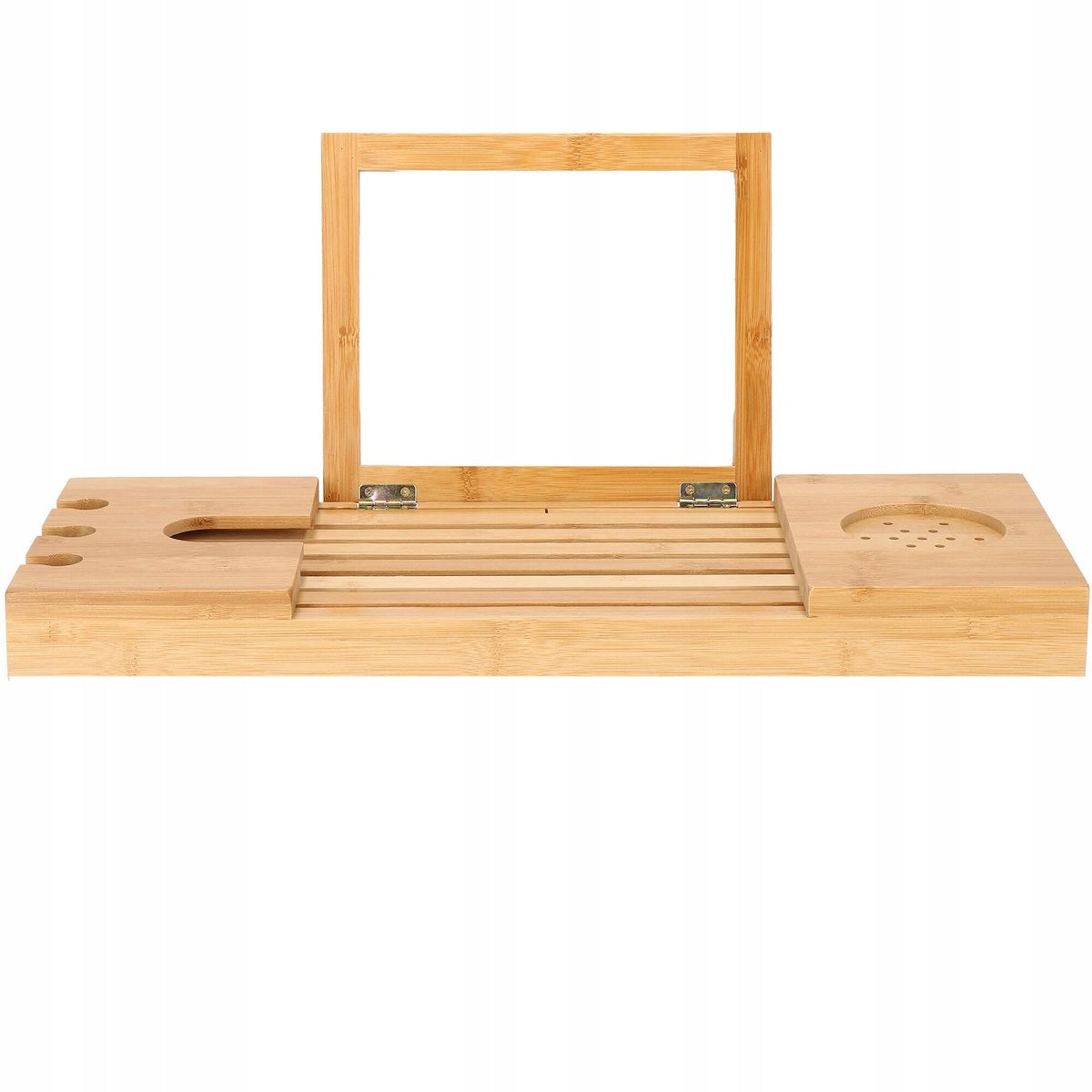 Raft cu tava pentru cada din bambus natural Sersimo 1023, extensibila, 50-93x15cm