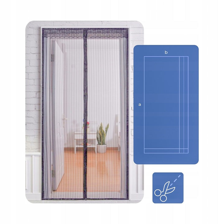 Plasa anti-insecte, cu inchidere magnetica, latime 80-100cm, inaltime 210-220cm, gri