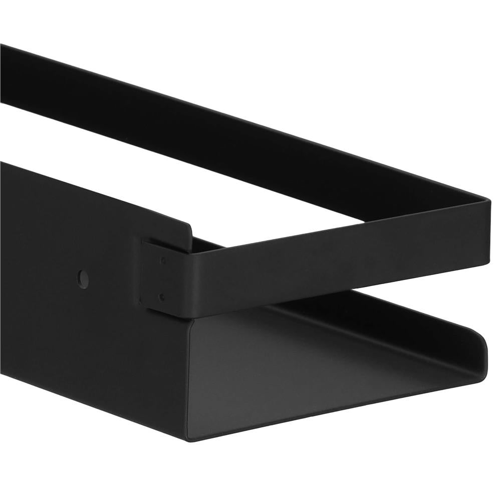 Raft de baie cu 2 sisteme instalare pe perete, aluminiu, 50x10x6cm, negru