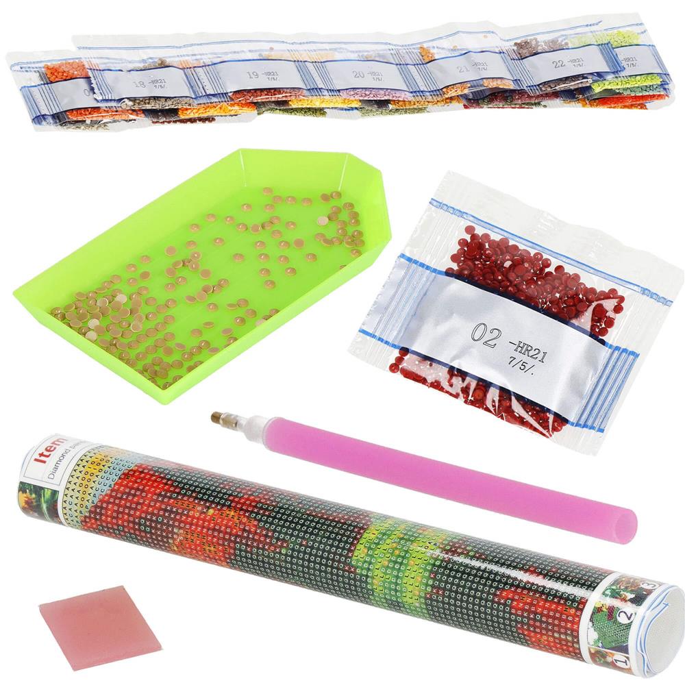 Set de broderie cu diamante 5D, 30x40cm, model Paun - 3