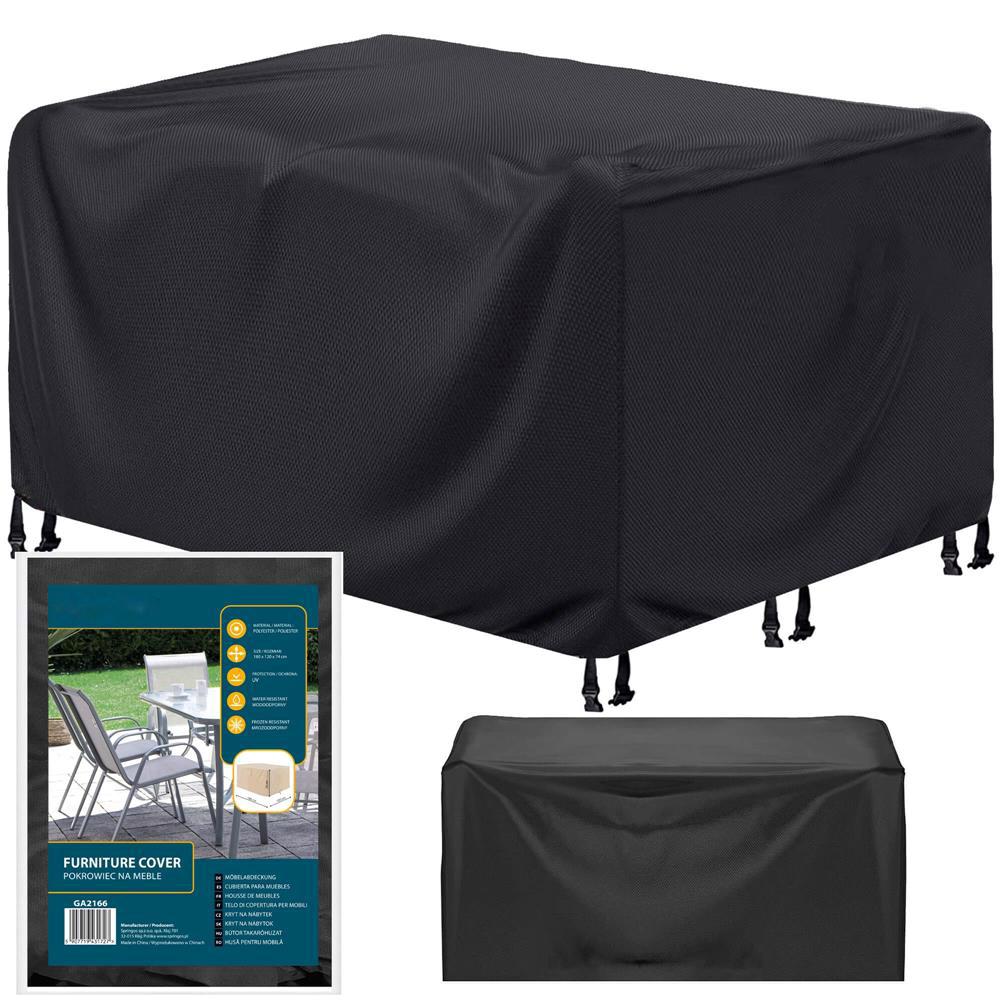 Husa mobilier gradina, impermeabila, cu protectie UV, 180x120x74cm, negru