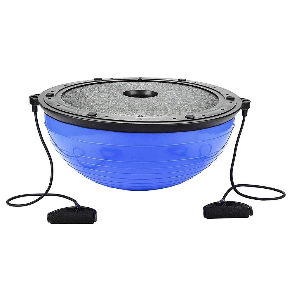 Minge fitness pentru echilibru, cu extensoare si pompa inclusa, 200kg, 57x25cm, albastru