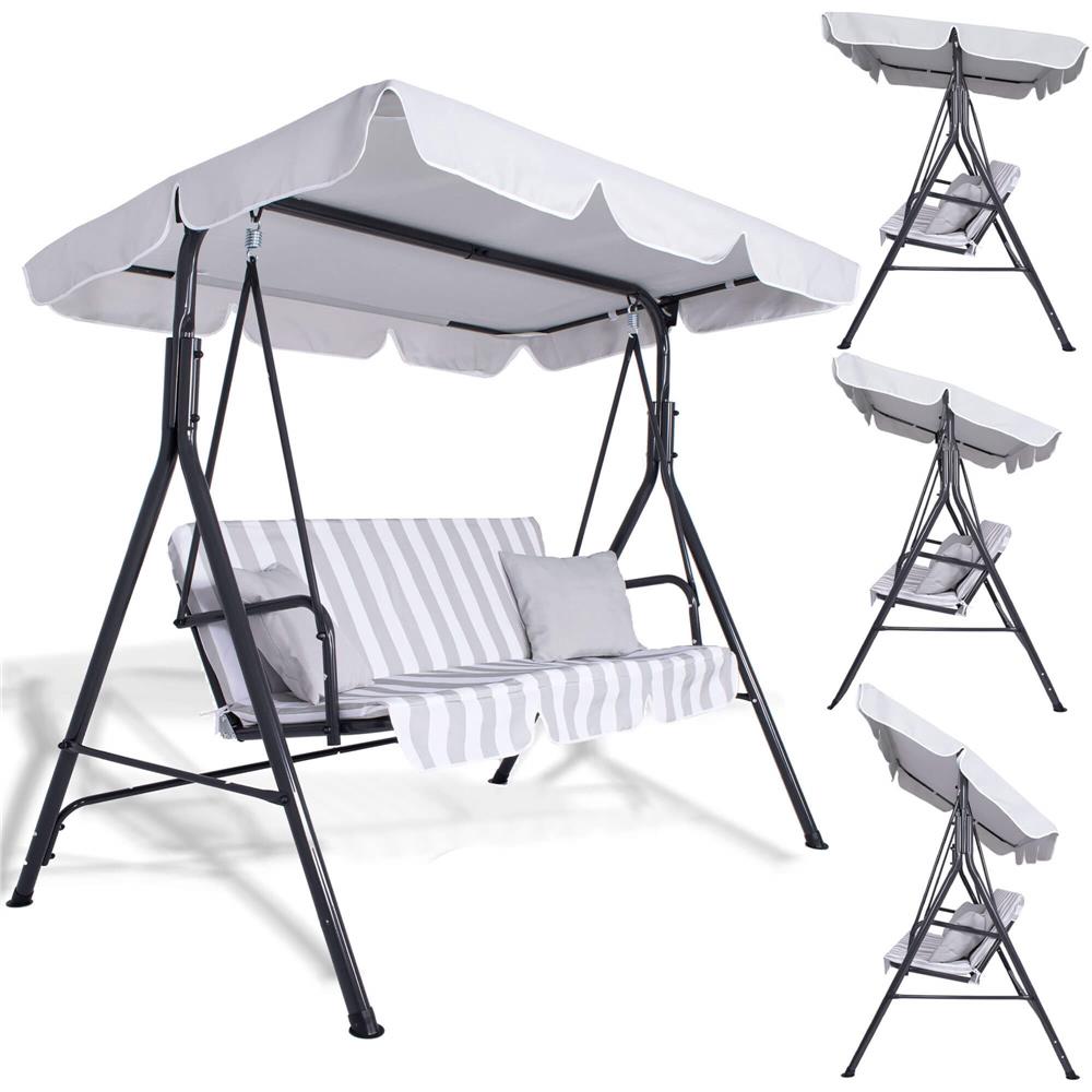 Leagan balansoar gradina Sersimo Siena, 3 locuri, 220kg, gri
