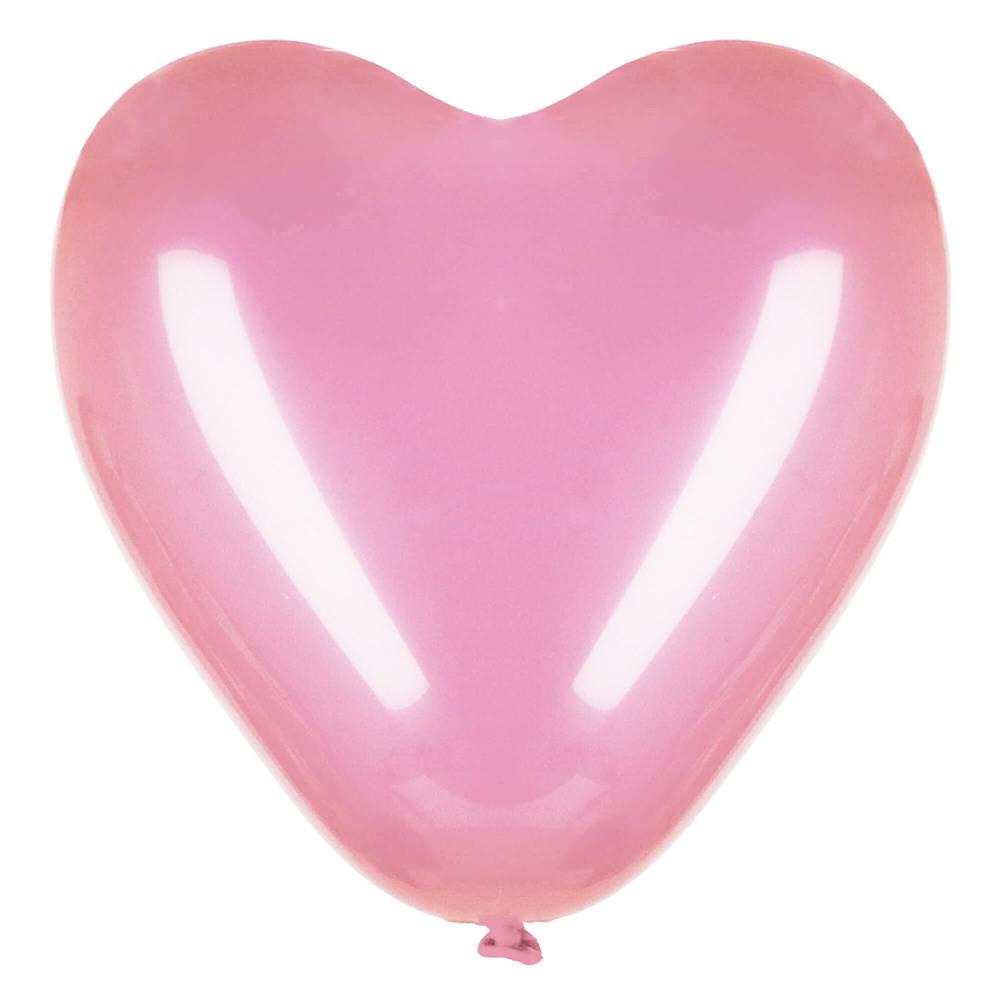Set 50 baloane pentru petrecere in forma de inima, 30cm, roz