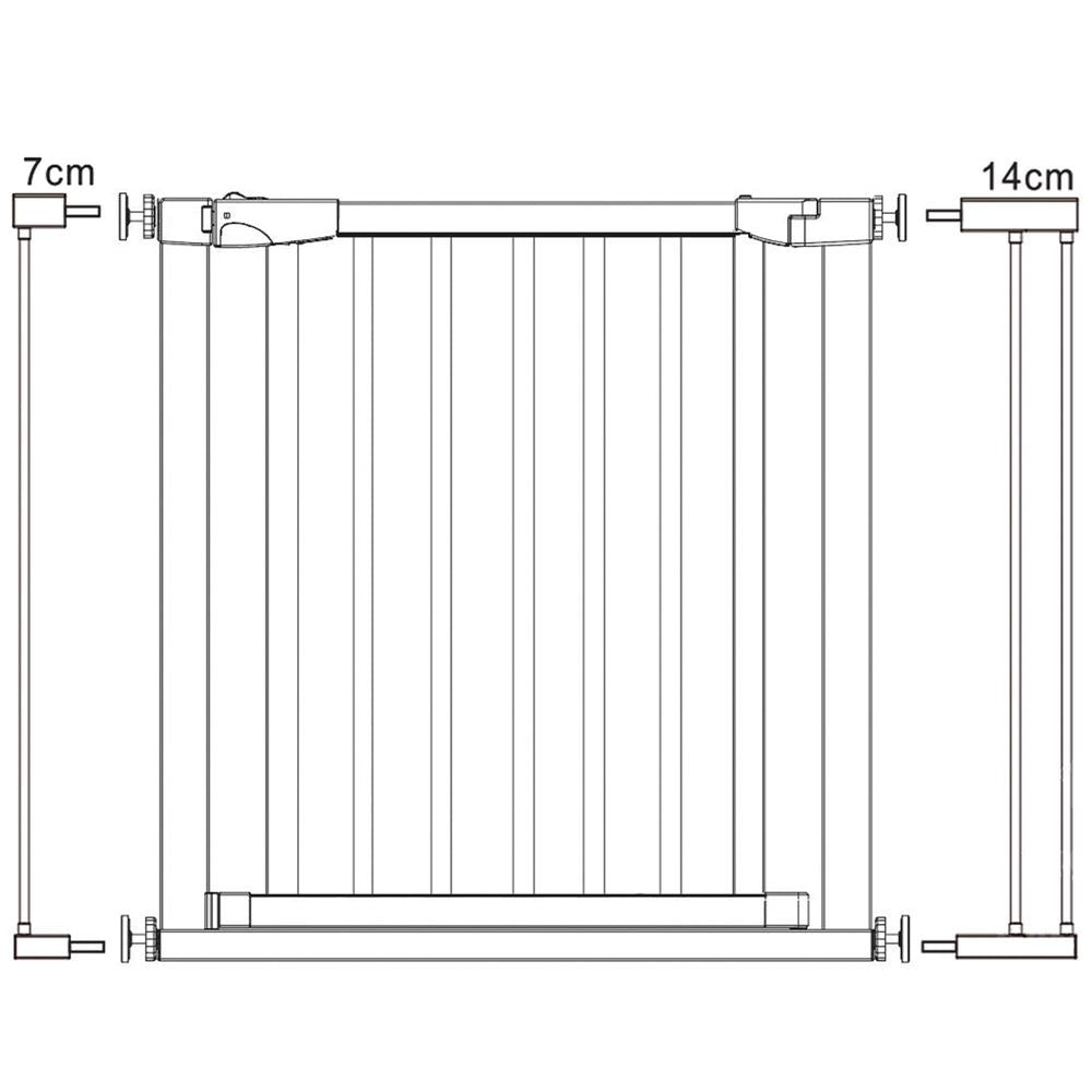 Poarta de siguranta Safety Gate pentru scari, ajustabila, din lemn cu structura otel, 96-103cm, negru maro