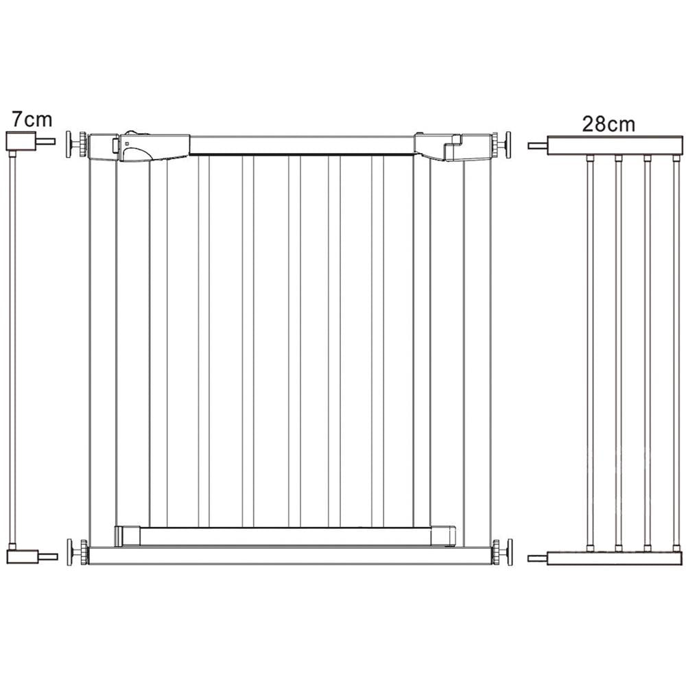 Poarta de siguranta Safety Gate pentru scari, ajustabila, din lemn cu structura otel, 110-117cm, negru maro