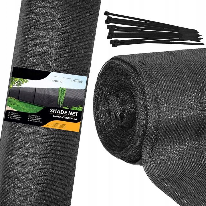 Plasa umbrire si intimitate pentru gard, 1.7m latime, 25m lungime, 185g densitate, gri