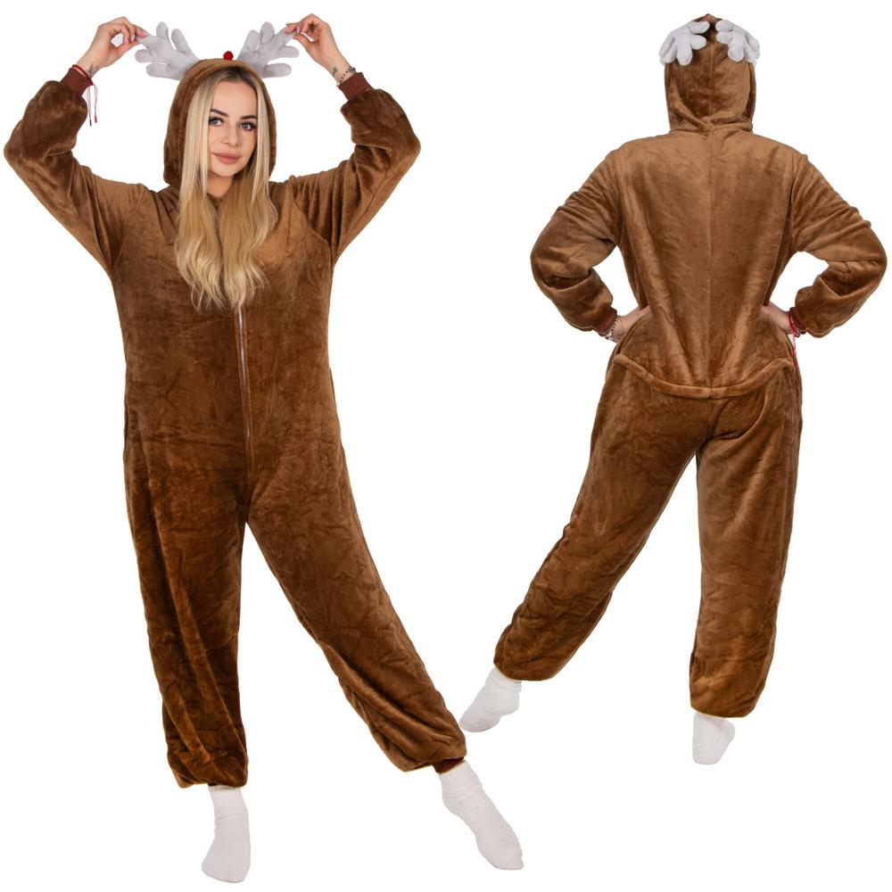 Pijama tip salopeta pentru adulti, model Ren, marime S