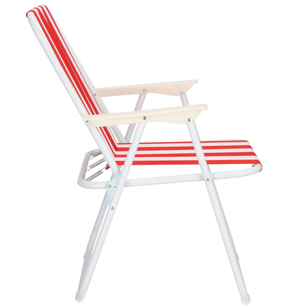 Scaun de plaja Sersimo GC052, pliabil, 100kg, 52x74cm, alb rosu