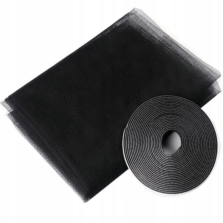 Plasa anti-insecte, pentru geam, fixare scai, dimensiune ajustabila, 130x150cm, negru - 7