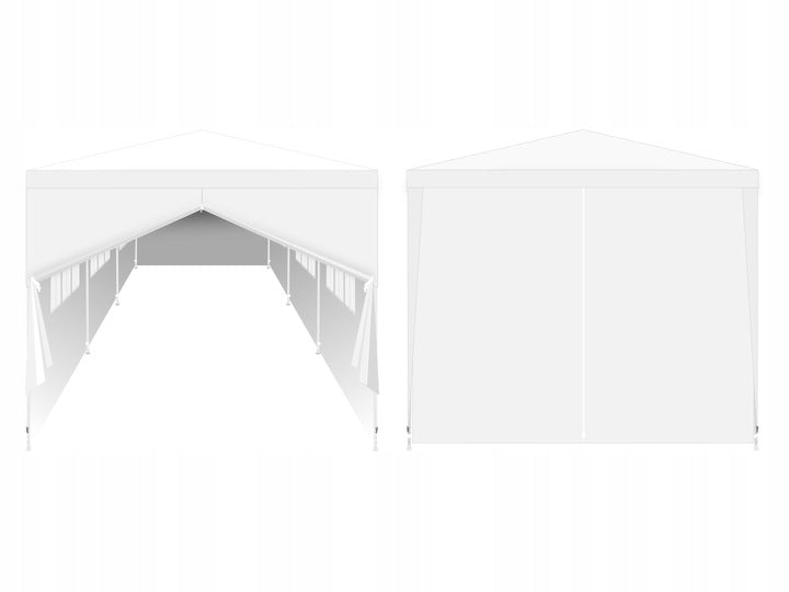 Cort pavilion 9x3m pentru gradina sau evenimente, cu 8 pereti laterali, alb - 4
