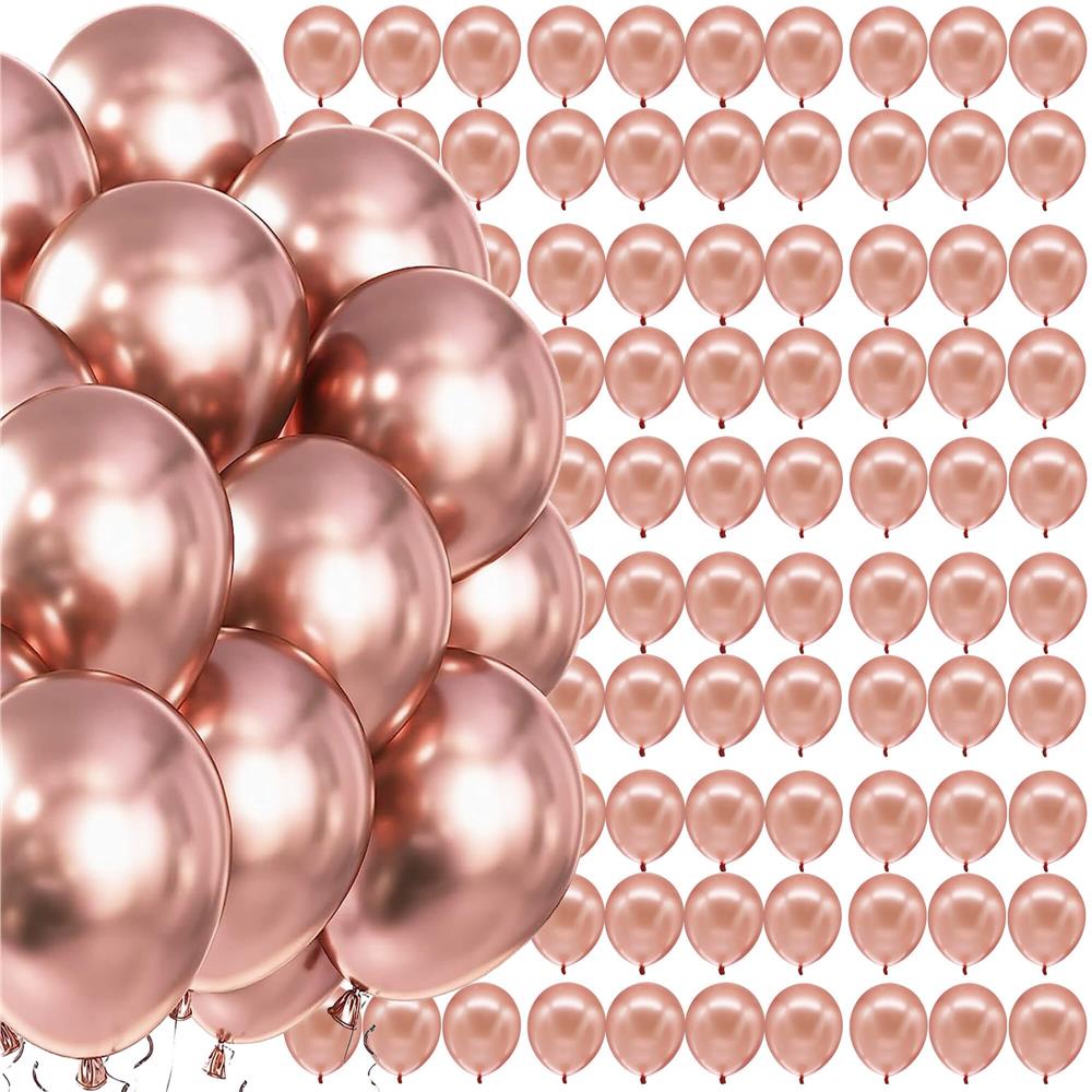 Set 100 baloane pentru petrecere, 40cm, roz metalic