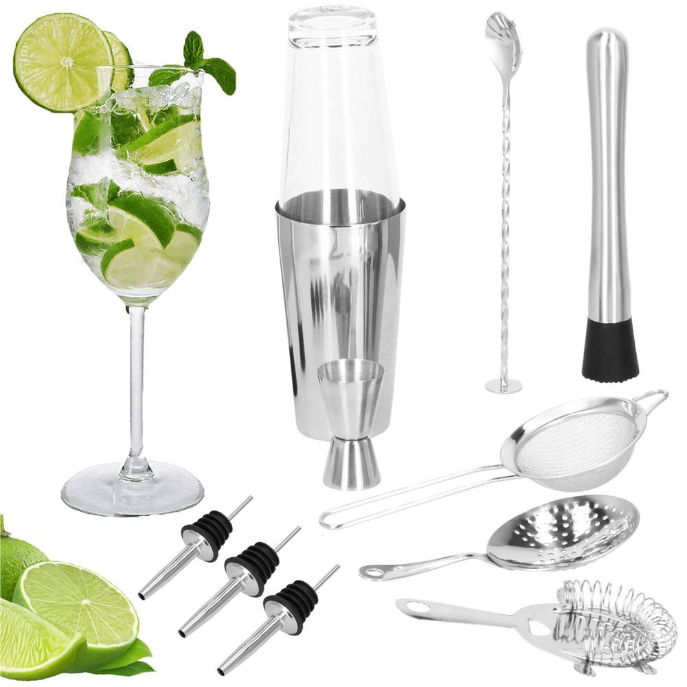 Set Cocktail Shaker Kit pentru barmani 700ml, KI19, 14 piese