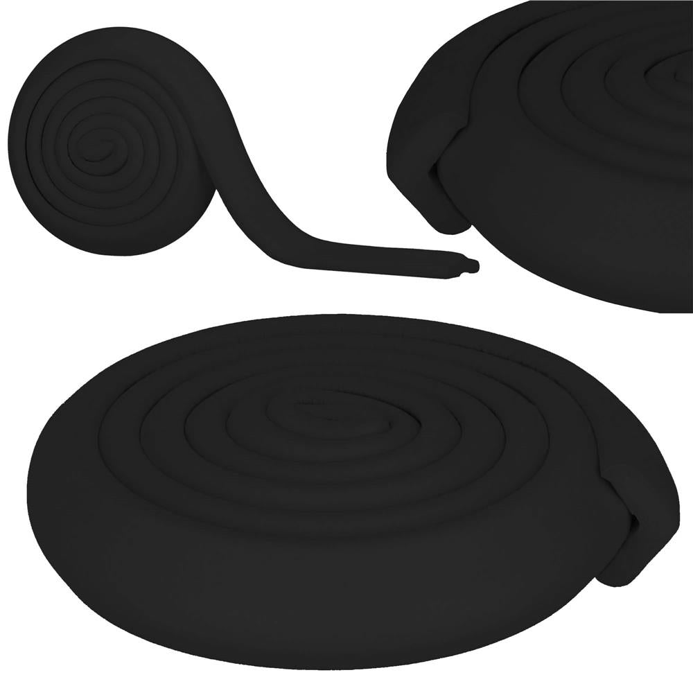 Banda protectie colturi si margini mobila, 200cm, 3.2cm latime, banda dublu adeziva inclusa, negru