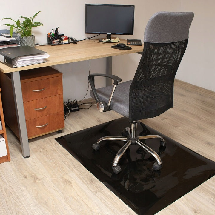 Protectie parchet pentru scaun de birou, polipropilena, 120x90cm, negru