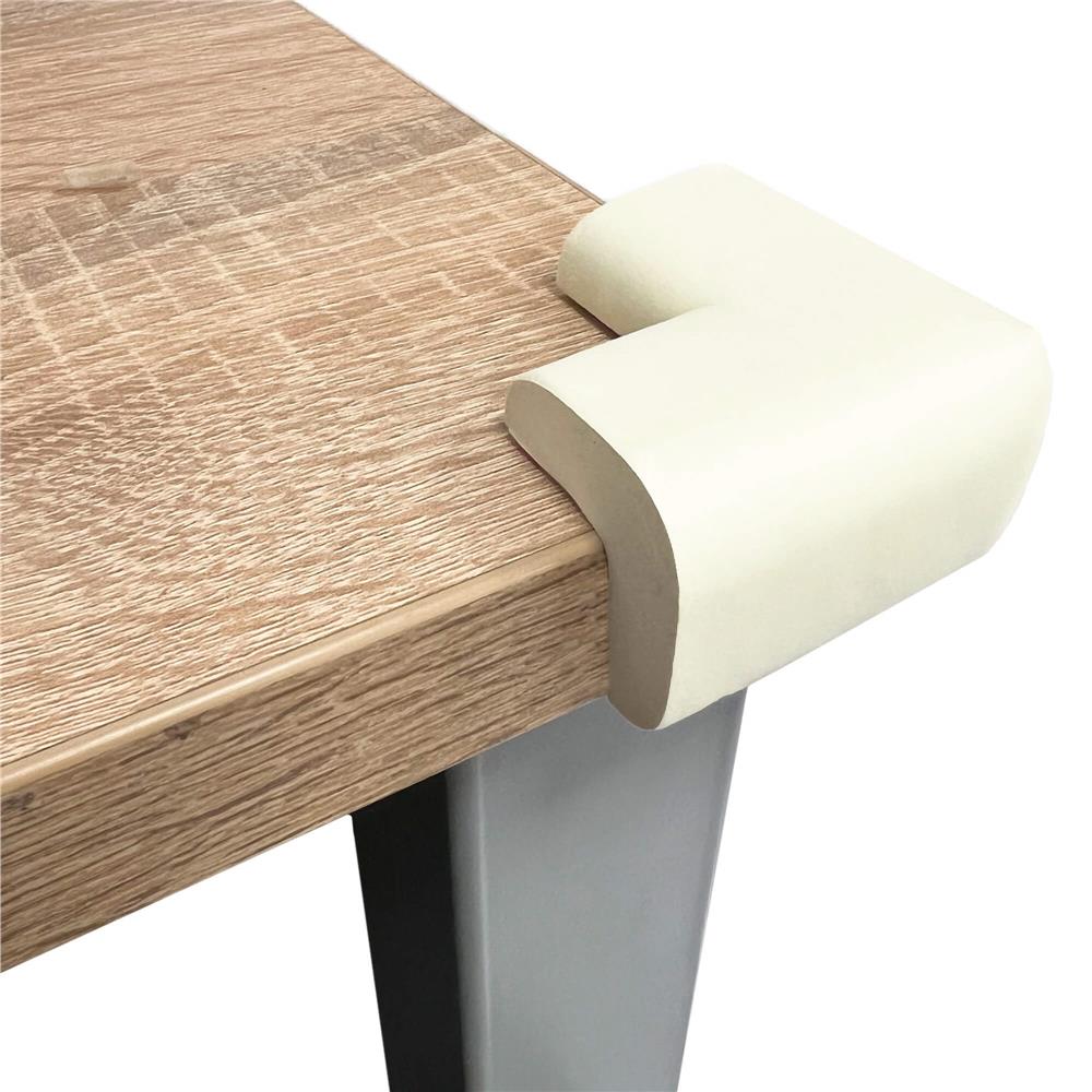 Set 10 protectii colturi pentru siguranta copii, 60x35mm, spuma EPE, crem