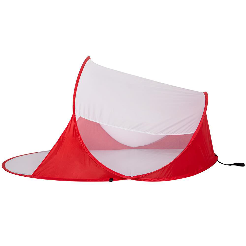 Cort plaja si picnic semi-deschis Sersimo, protectie UV, 200x120x95cm, rosu