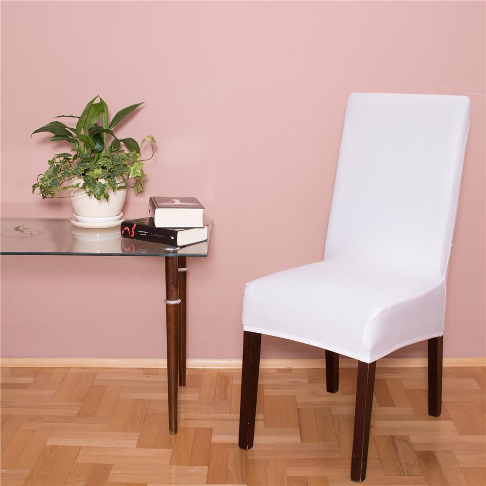 Husa universala pentru scaun, marime universala, poliester si spandex, 45 x 60 cm, alb