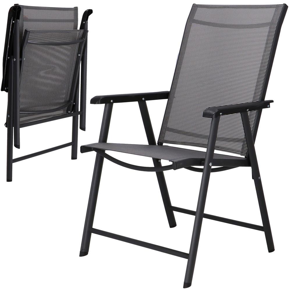Scaun de gradina metalic, pliabil, 95x57x66cm, maxim 150kg, gri