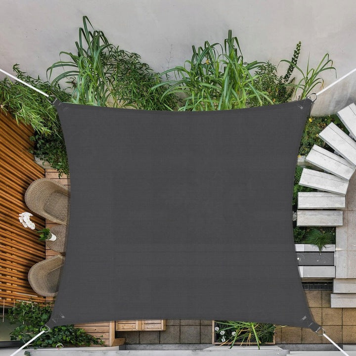 Copertina prelata de soare Sersimo SN159, patrata, impermeabila cu protectie UV, 5x5m, gri inchis