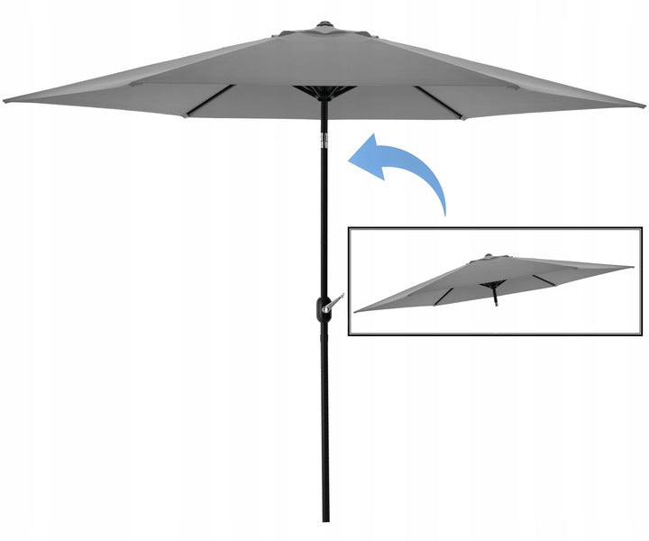 Umbrela terasa gradina, cu inclinare si husa, 300cm, Gri - 3