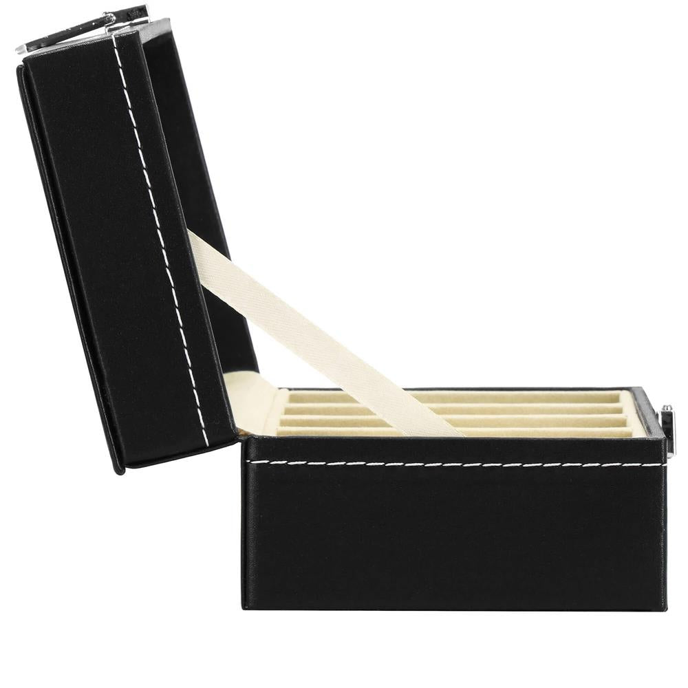 Cutie depozitare si organizare ceasuri, MDF, piele ecologica, 20,5x11x8cm, negru