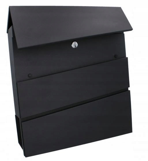 Cutie postala de exterior, pentru gard sau perete, din otel zincat, cu incuietoare, 37x11x37cm, gri