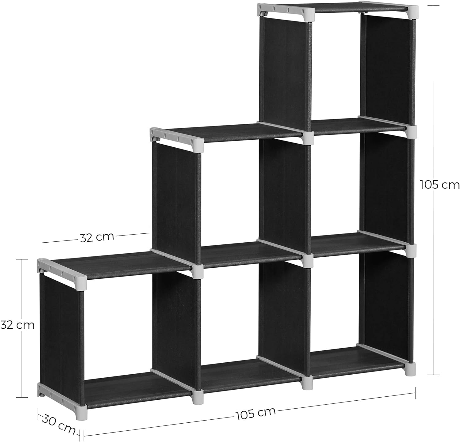 SONGMICS Organizator modular textil, multifunctional, pentru depozitare, negru - 3