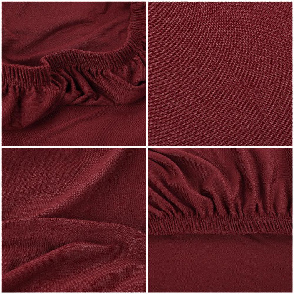 Set 4 huse universale pentru scaun, marime universala, poliester si spandex, 45 x 60 cm, grena