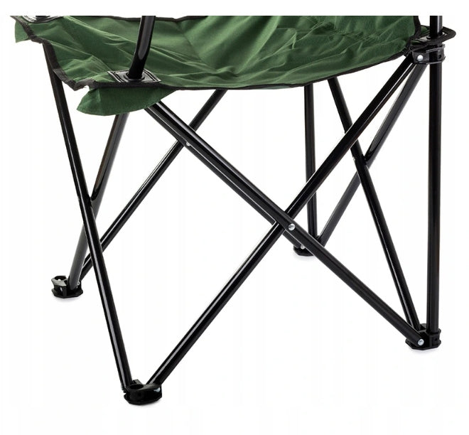 Scaun pliabil camping sau pescuit Sersimo, suport pahar, verde