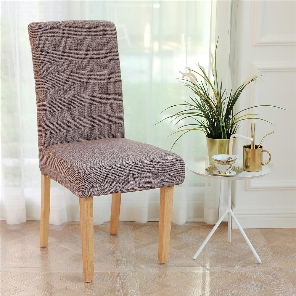 Husa universala pentru scaun, marime universala, poliester si spandex, 45 x 60 cm, carouri maro