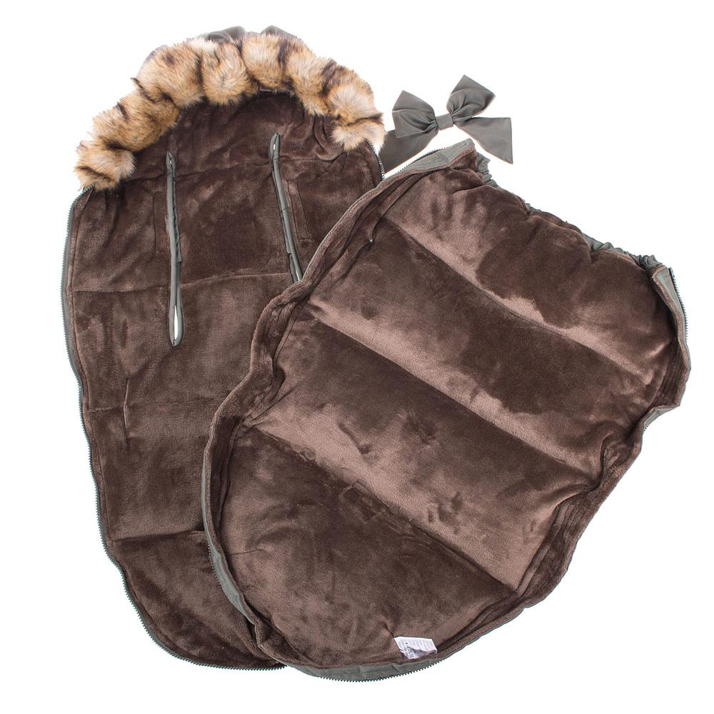 Sac iarna de bebelusi pentru carucior, marime universala, 90x45cm, gri
