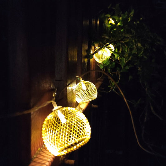 Ghirlanda luminoasa, LED, model Altros, 10 becuri, 380cm, incarcare solara, lumina alb cald - 3