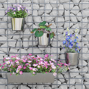 SONGMICS Cos de gabioane pentru pietre, otel galvanizat, 100x50x30cm, argintiu