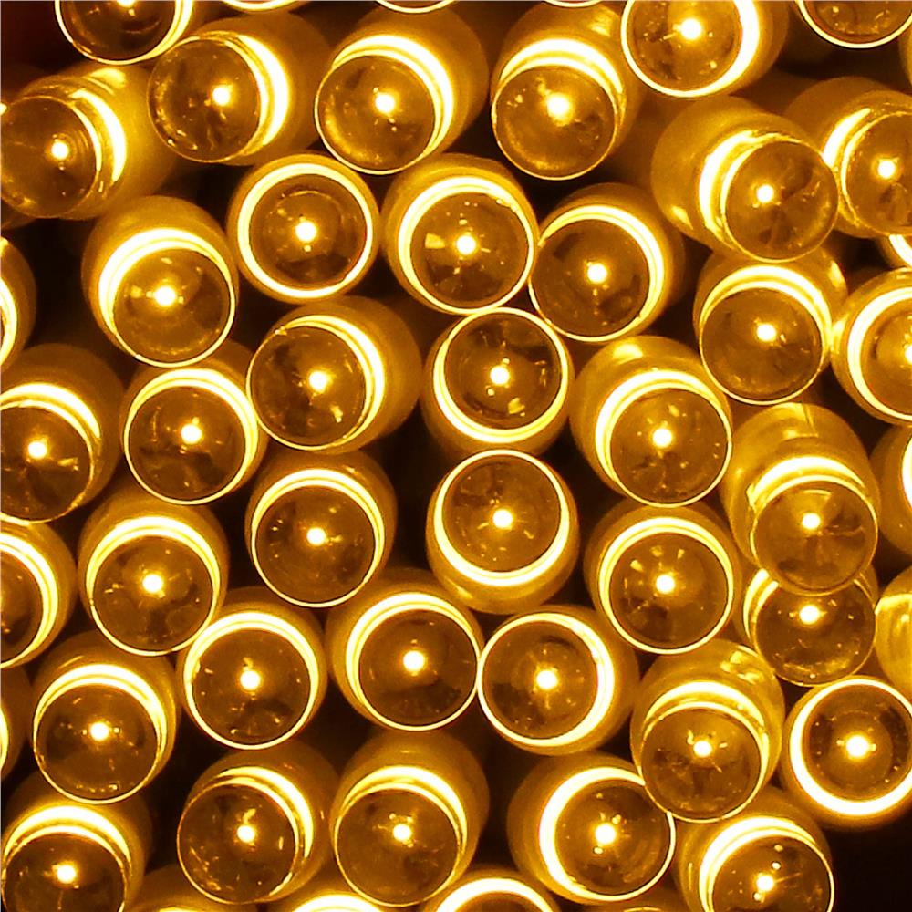Instalatie lumini de exterior pentru gradina, 10 metri, 100 LED-uri, cu baterii, galben
