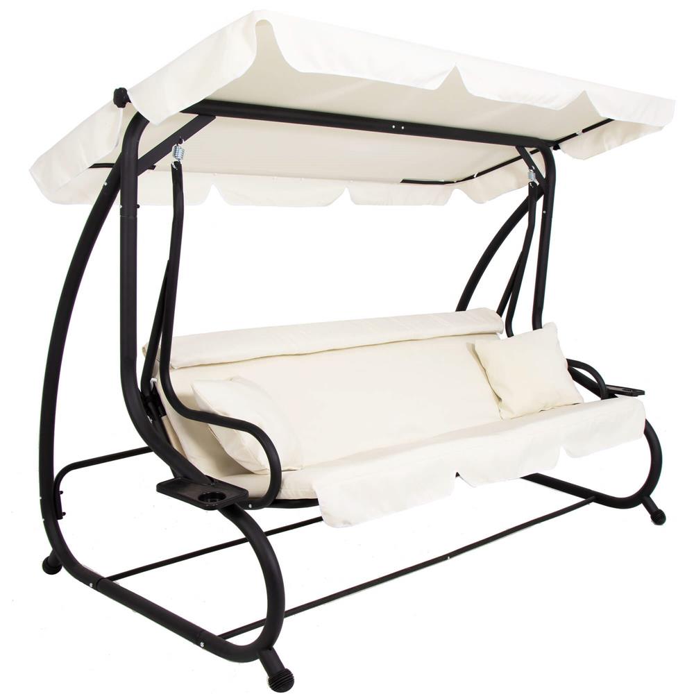 Balansoar leagan pat 4 persoane Sersimo Tenerife, cu plasa anti-insecte, sarcina 320kg
