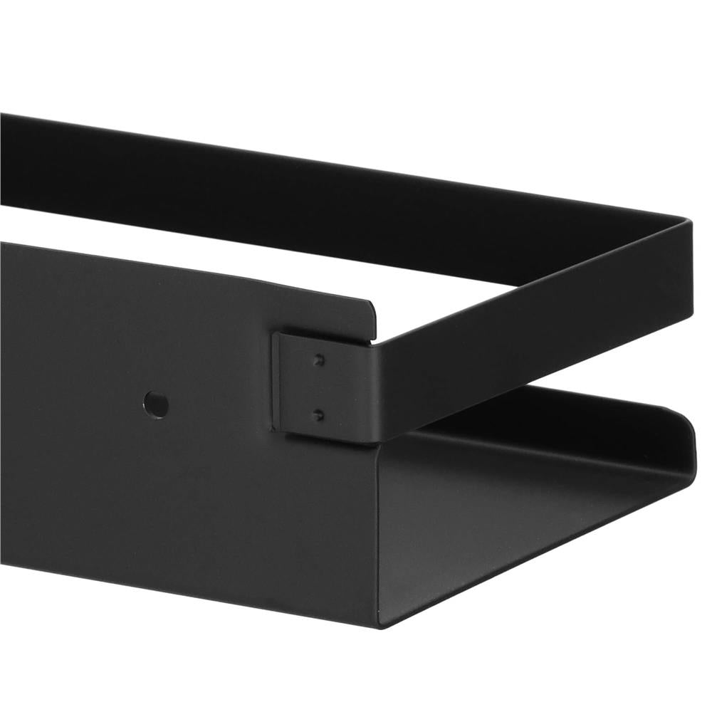 Raft de baie cu 2 sisteme instalare pe perete, aluminiu, 40x10x6cm, negru