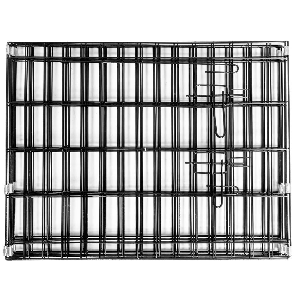 Tarc pentru animale de companie, din fier, forma configurabila, cu usa de acces, 3XL, 155x155x61cm, negru