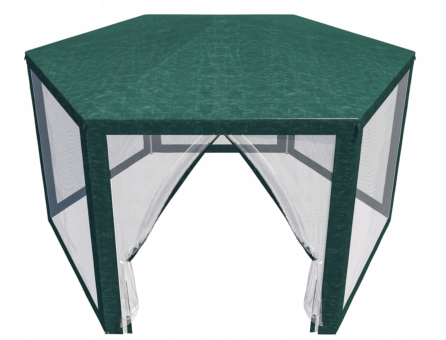 Pavilion cu plasa anti-insecte, fermoar, hexagonal, 200cm, Verde