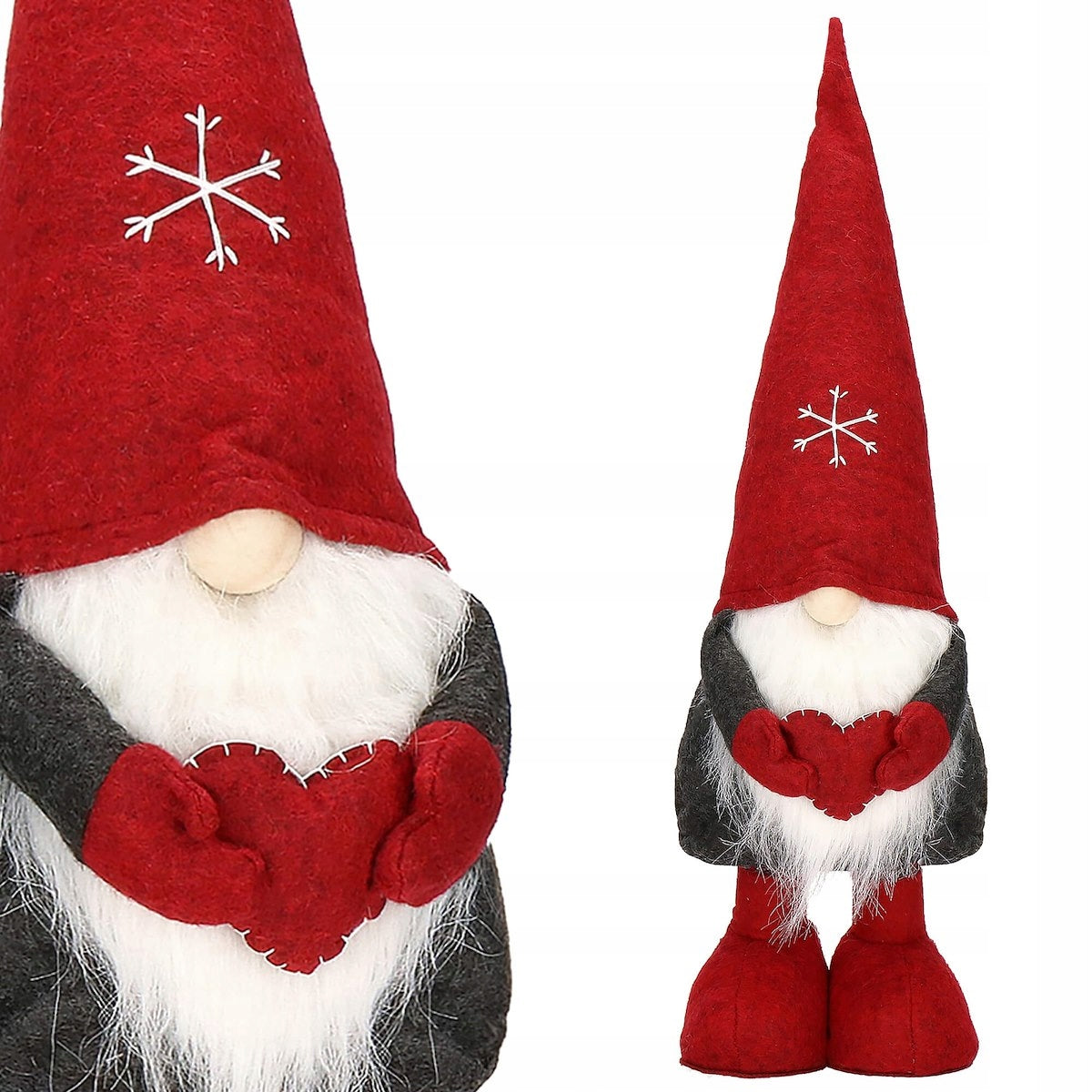 Figurina Craciun, Gnom, picioare telescopice, inaltime extensibila 50-70cm