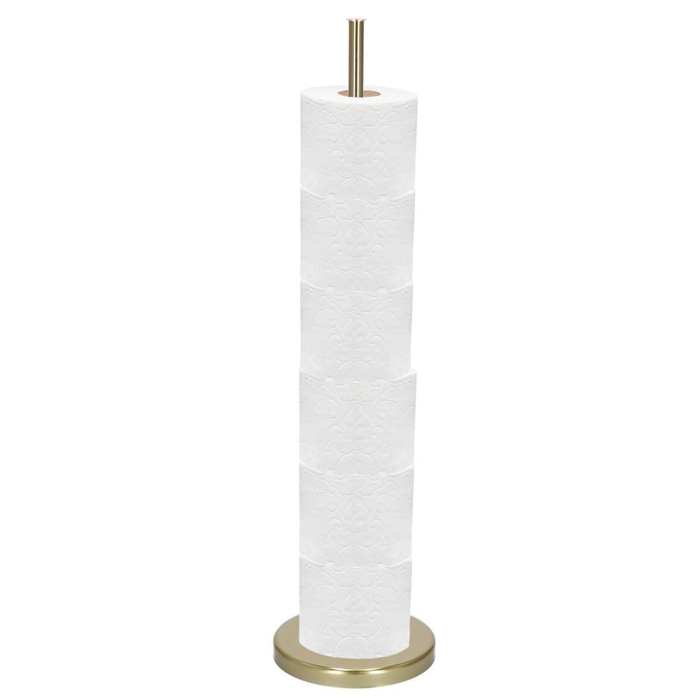 Suport hartie igienica 2 in 1 cu tija mobila, 68.5cm, auriu - 4