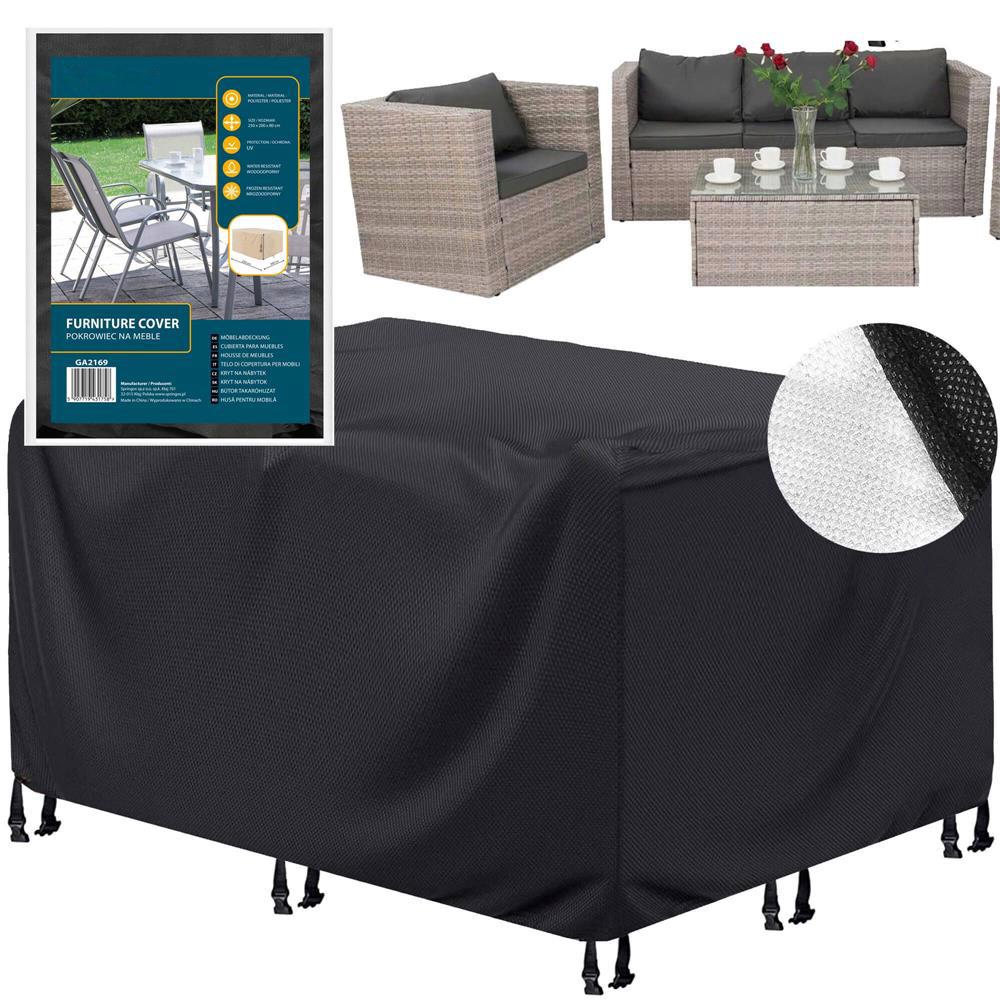 Husa mobilier gradina, impermeabila, cu protectie UV, 250x200x80cm, negru