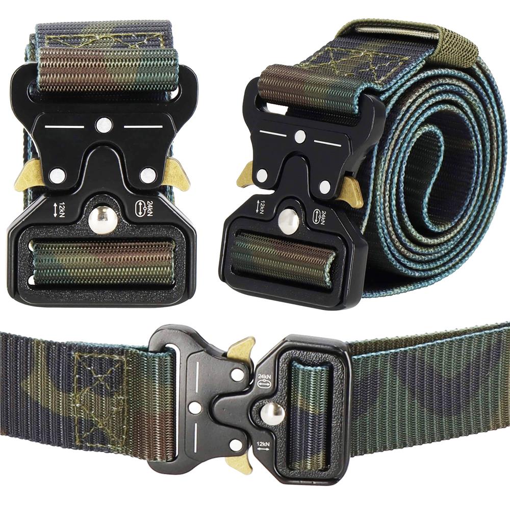 Curea centura Tactical Combat pentru barbati 3.7x125cm, rezistent, verde camuflaj