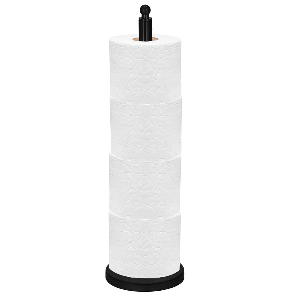 Suport hartie igienica tip tija, 52cm, negru mat