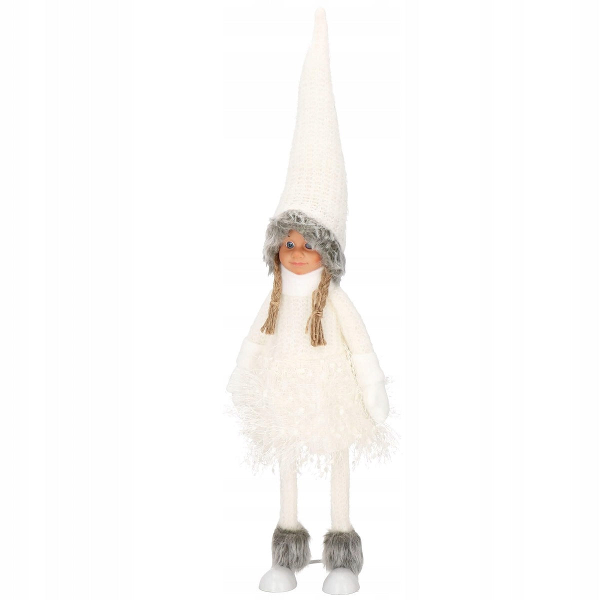Figurina Craciun, Papusa cu impletituri, inaltime 56cm