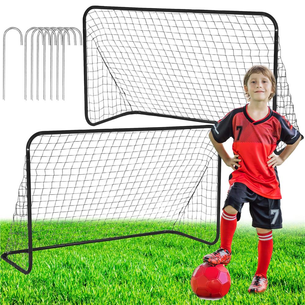 Set 2 porti de fotbal metalice, 122x183cm, profil 25mm, cu elemente de fixare - 4