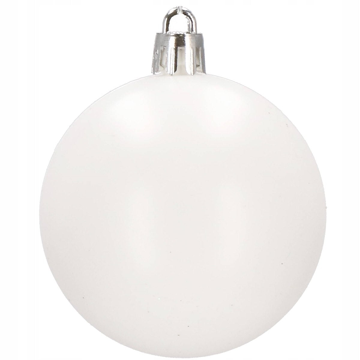 Set globuri si decoratiuni de Craciun, 100 piese, diverse dimensiuni cu stea, alb