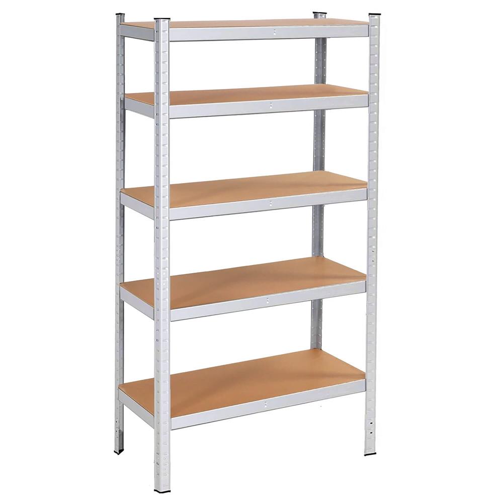 Raft cadru metalic modular pentru depozitare, 5 polite, 150x75x30cm, sarcina 625kg
