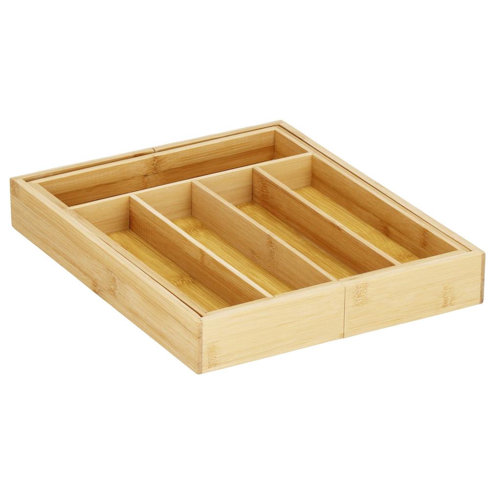 Organizator tacamuri si ustensile bucatarie, bambus, extensibil 28-45x33x5cm