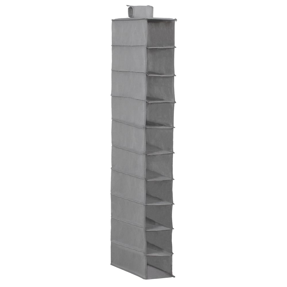 Organizator dulap Sersimo, 10 compartimente, textil, 120cm, gri